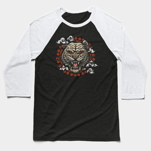 Tiger Fury Lunar Age Edition Baseball T-Shirt by Moryart